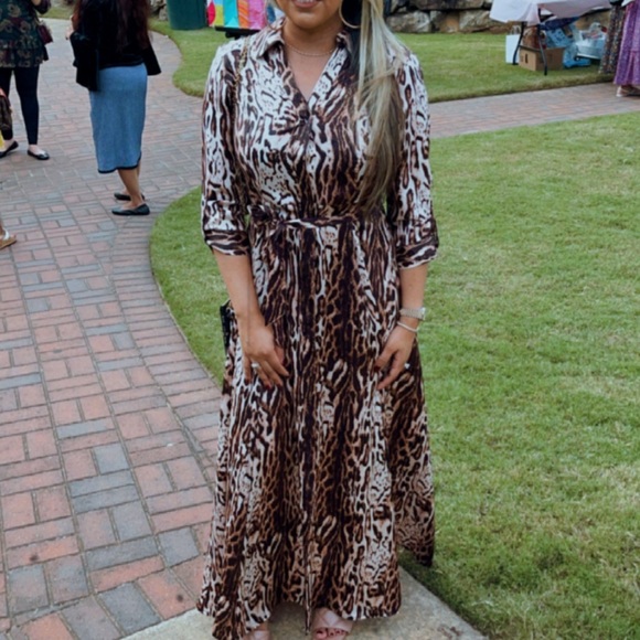 INC International Concepts Dresses & Skirts - INC SILKY LEOPARD DRESS